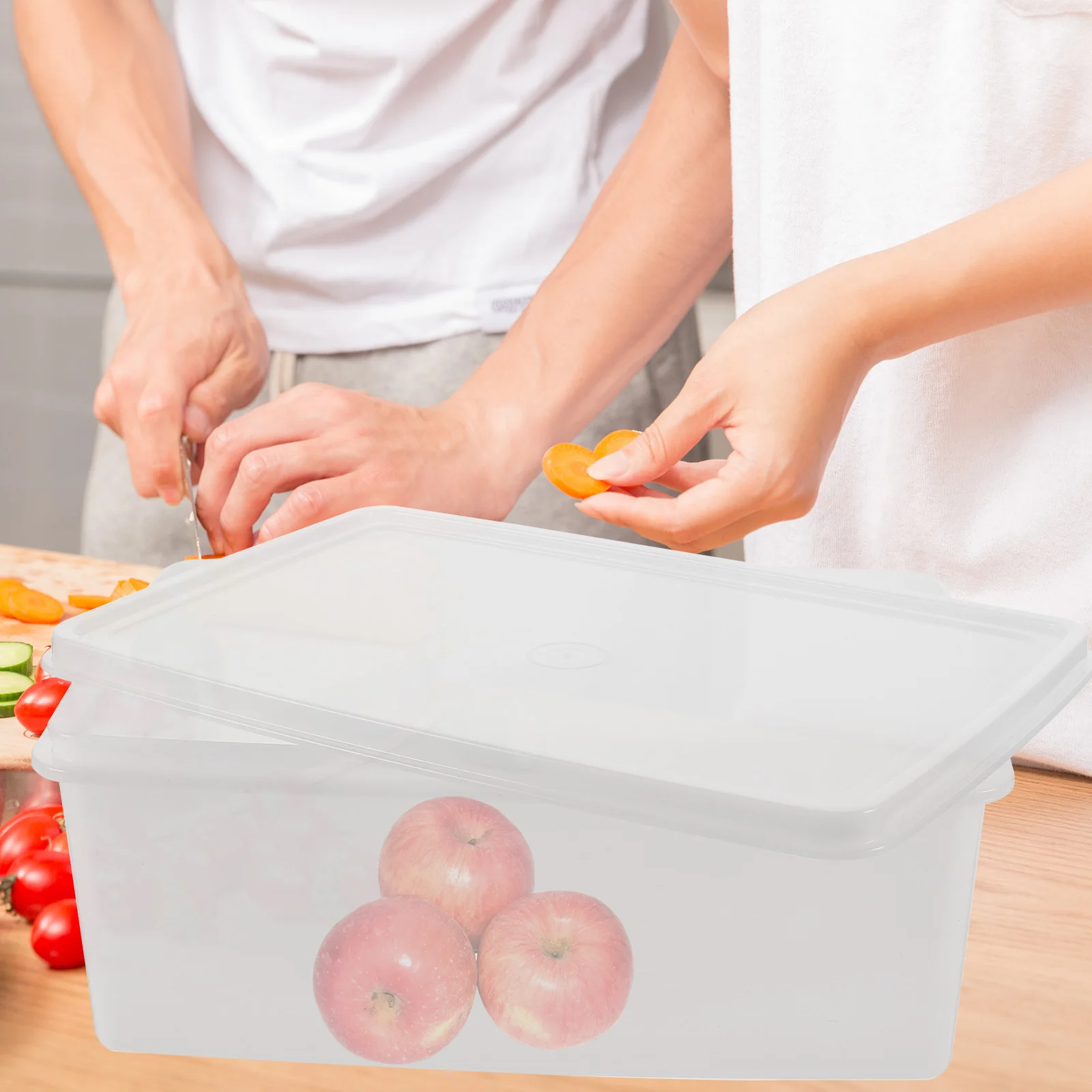 

Premium Rectangular Food Crisper Transparent Storage Container Reusable Stackable Microwave Dishwasher Safe Fresh for Fruits