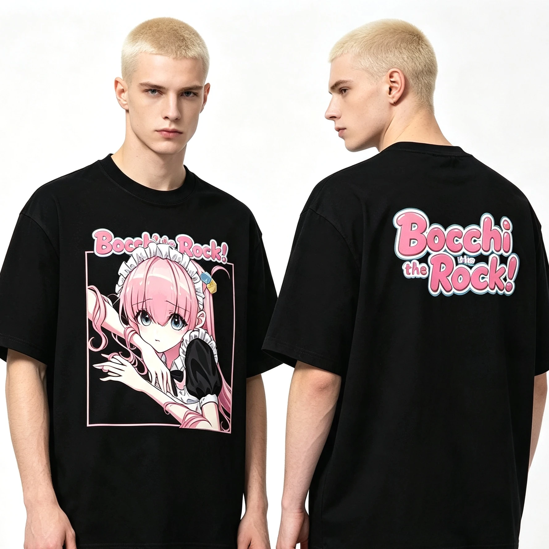 Summer Hot Sale Anime Bocchi The Rock Graphic T-shirt Men Women Punk Vintage Round T-shirt Breathable and Comfortable Clothes