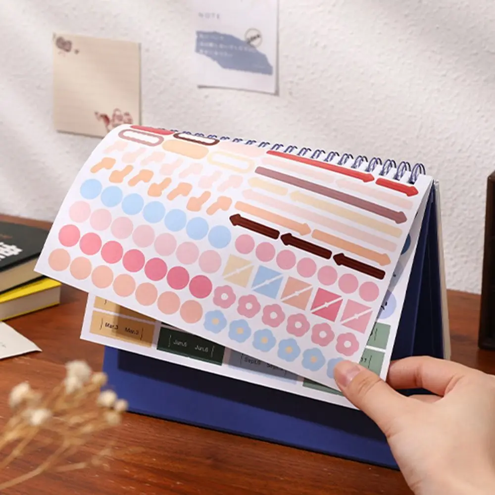 الإبداعية 2024-2025 التقويم 2025 ورقة سميكة تقويم مكتبي الجدول اليومي المحمولة الدائمة الوجه التقويم طالب القرطاسية #1