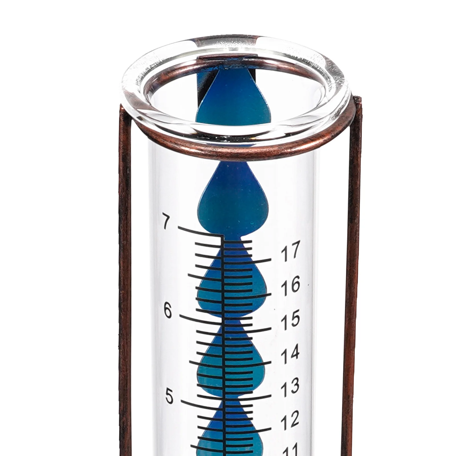 

7 Inches Garden Rain Gauge Outdoor Freeze Proof Rain Measuring Device with Grounded Metal Stake for Lawn Garden Decor