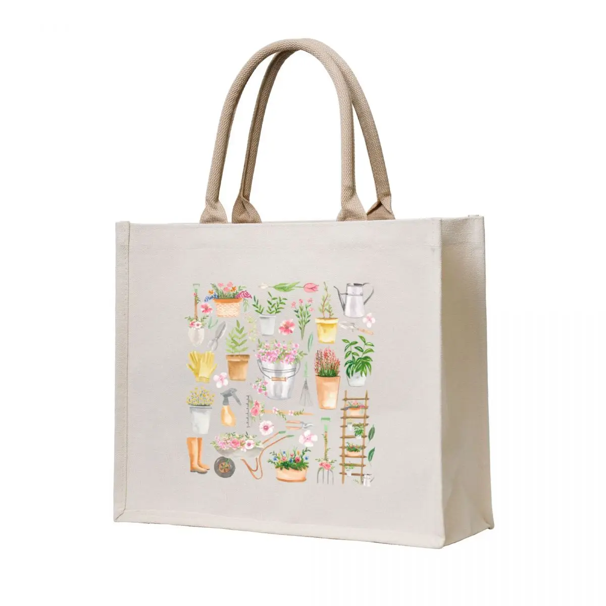 

Watercolor Gardening Aesthetic Tote Bag sacs de shopping tote bag women custom tote bag