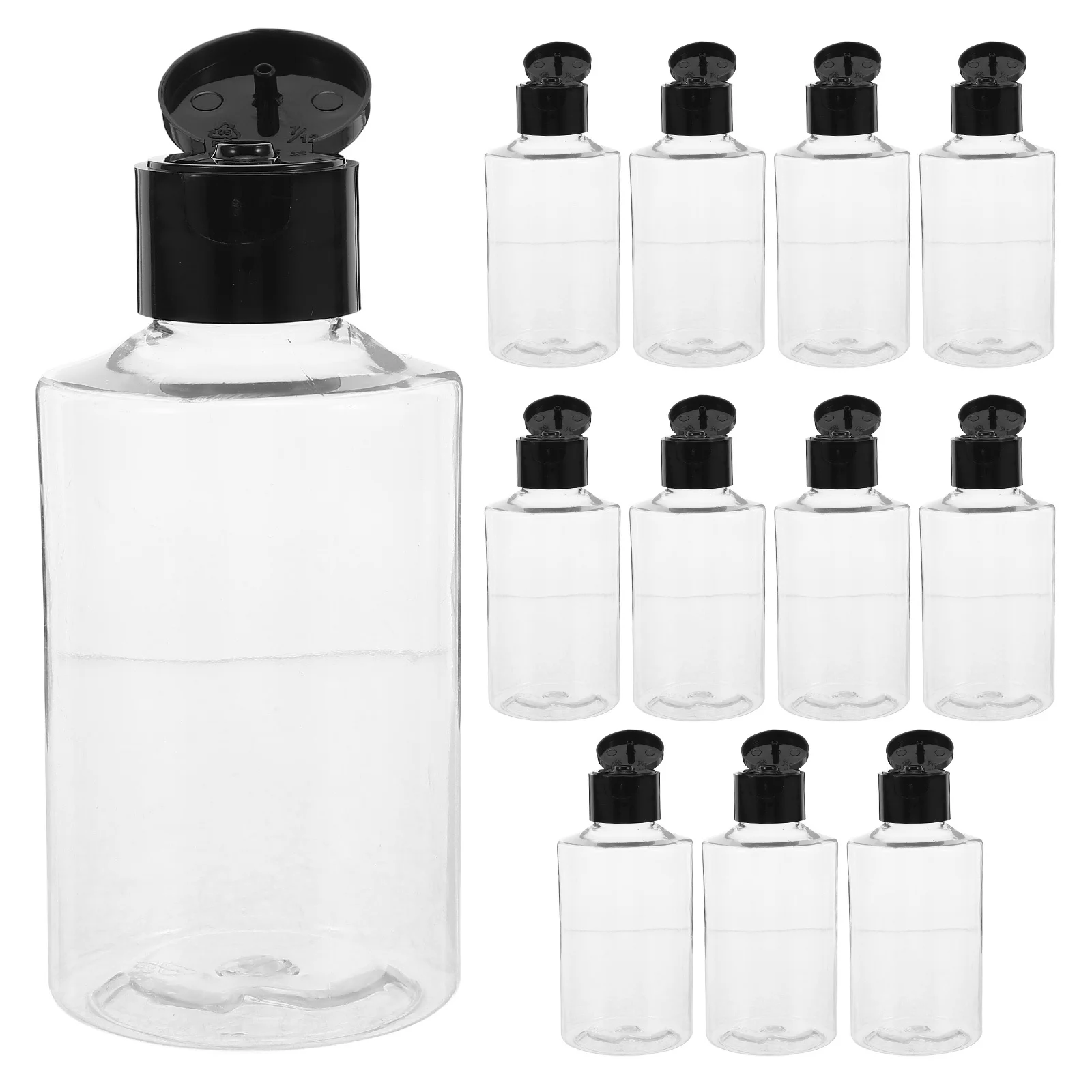 

12 Pcs Liquid Distribution Bottle Empty Plastic Bottles Disc Top Shampoo Body Wash Travel Clear Squeeze