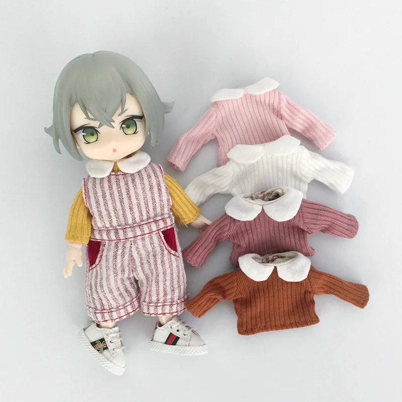 Cute 1/12 Doll Sweater With Collar OB11 Dolls Cothes Obitsu11 Outfits Fit BJD12,Cu-Poche, Molly, YMY Body