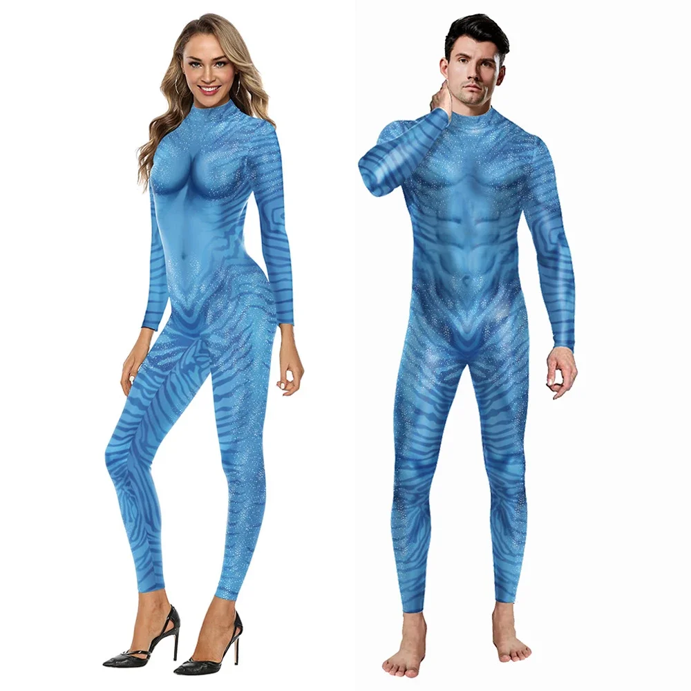 New Cosplay Costume Avatar Movie Themed 3D Digital Print Jumpsuit for Men and Women 3D Digital Print Jumpsuit