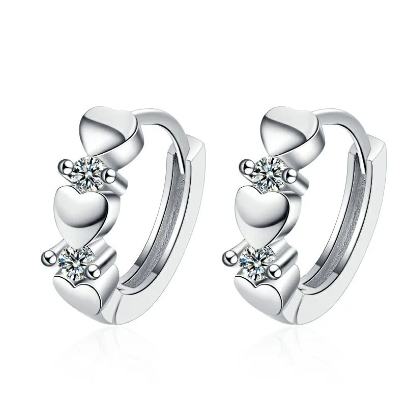 Ohrringe aus 925er-Sterlingsilber für Damen, runde Zirkon-Ohrringe, funkelnde Party, Hochzeit, Schmuck, Geschenkzubehör