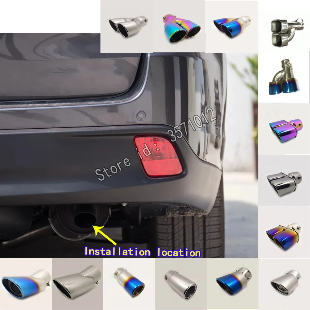 

Car Cover Muffler Back Pipe Dedicate Exhaust Tip Tail Outlet Ornament Vent For Toyota Highlander 2015 2016 2017 2018 2019 2020
