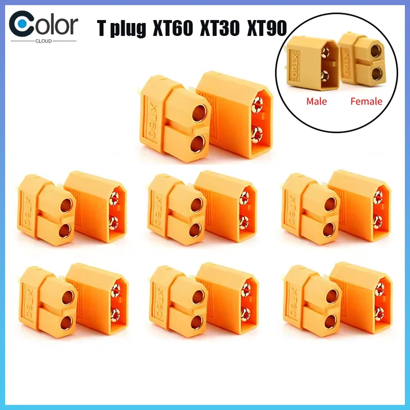 10 Stück (5 Paar) Xt60 männlich/weiblich Xt30 Xt90 Rundstecker Stecker Rc Lipo Batterie kompatibel mit Rc Drone Flugzeug Auto Boot