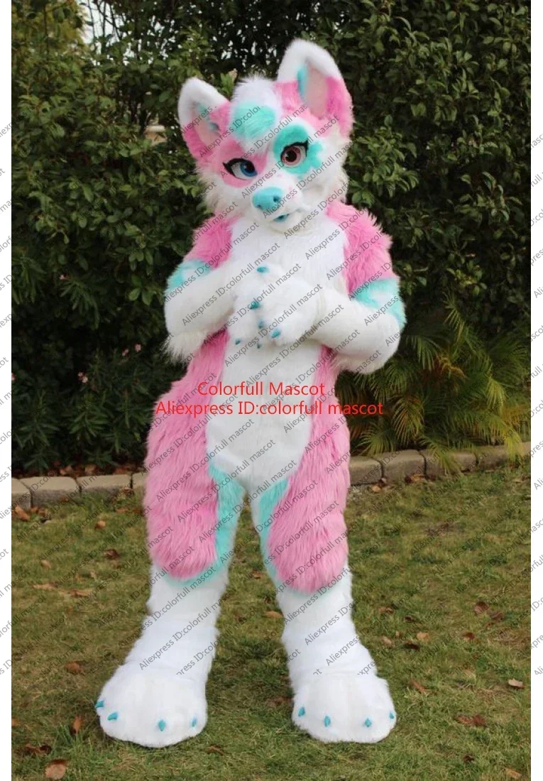 Grauer Husky Hund Fursuit Fullsuit Teen Kostüme Kind voller pelziger Anzug Furries Anime Digiti grade Kostüm gebogene Beine Engel Drachen