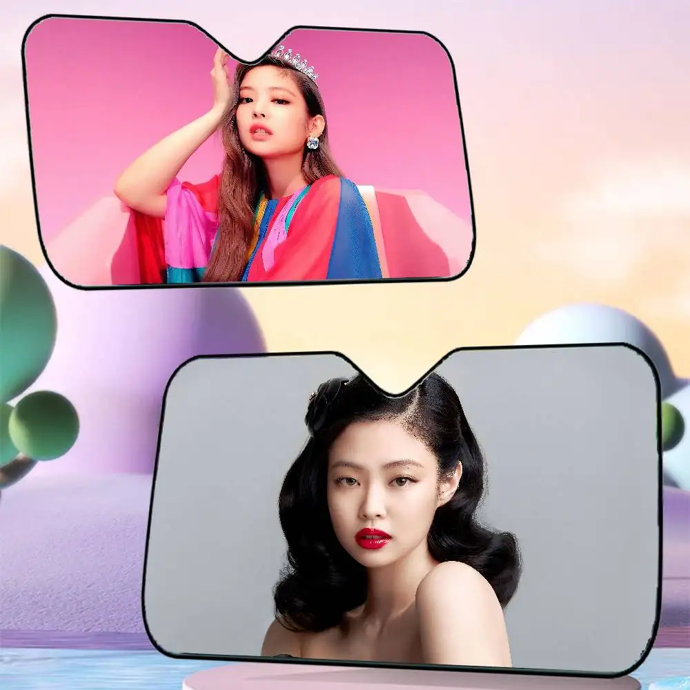 

Singer J-Jennie-KimS Car SunShade Car Window Sunshade Sunblock Front Windshield Hood Interior Front Baffle Double Ring Sunshade