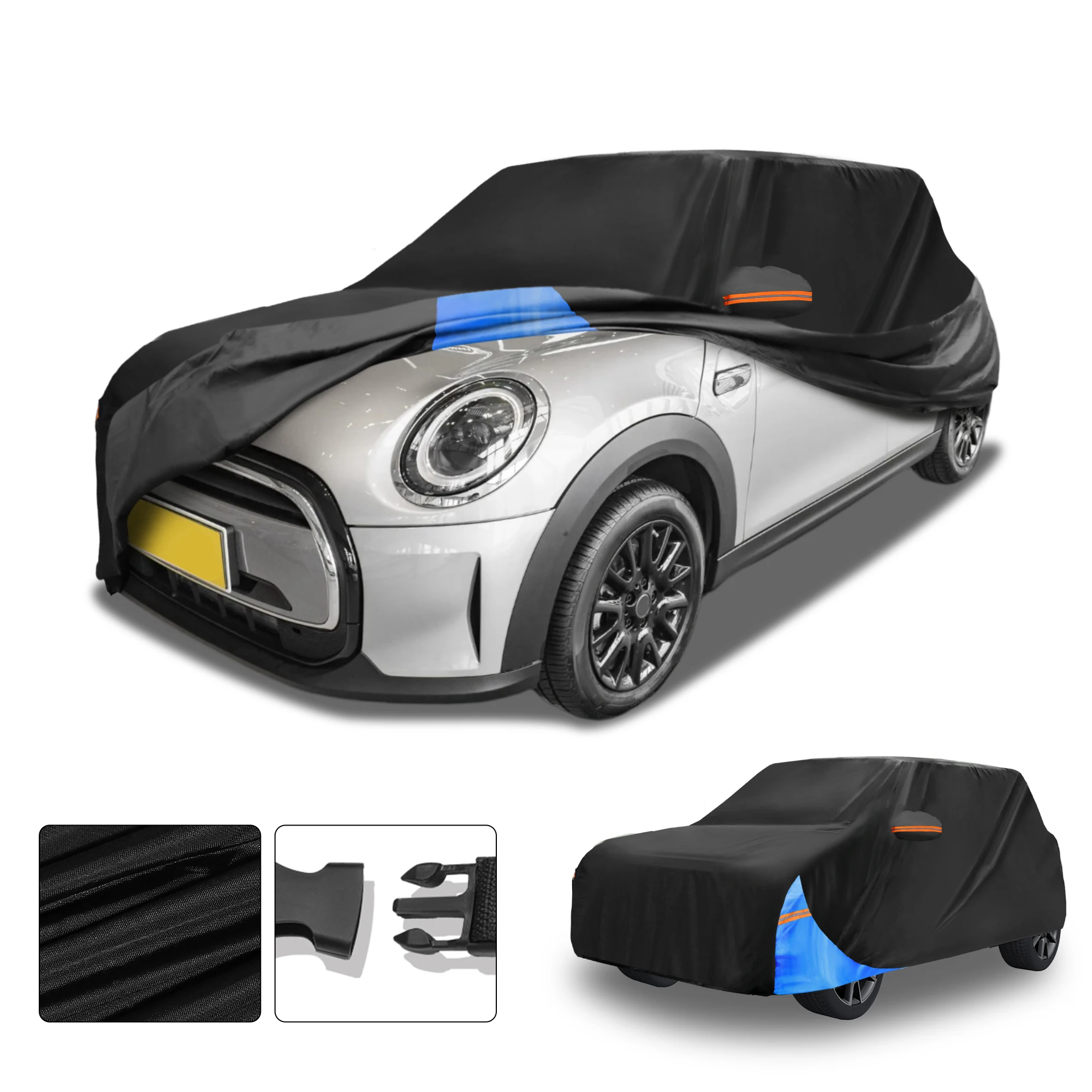 

Motoforti All-Weather Waterproof Car Cover - UV-Resistant Outdoor Full Exterior Protection for Mini Cooper 4DR 210D-PU