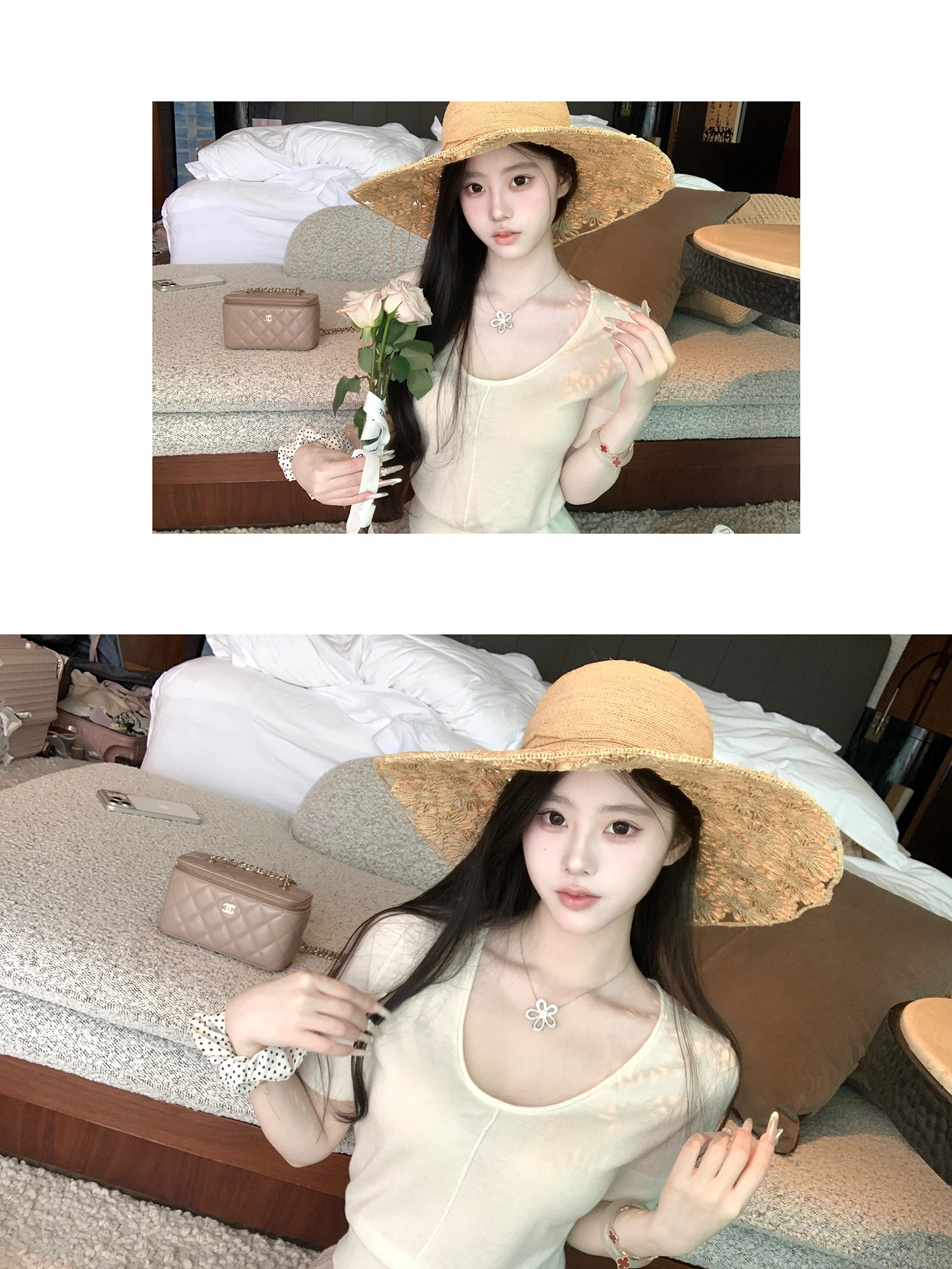 

Korean Style Pure Desire Silk Wool Top Cake Skirt Set Eleven Girl's Heart Affairs Short Sleeve Spring Fashion Women's Suit