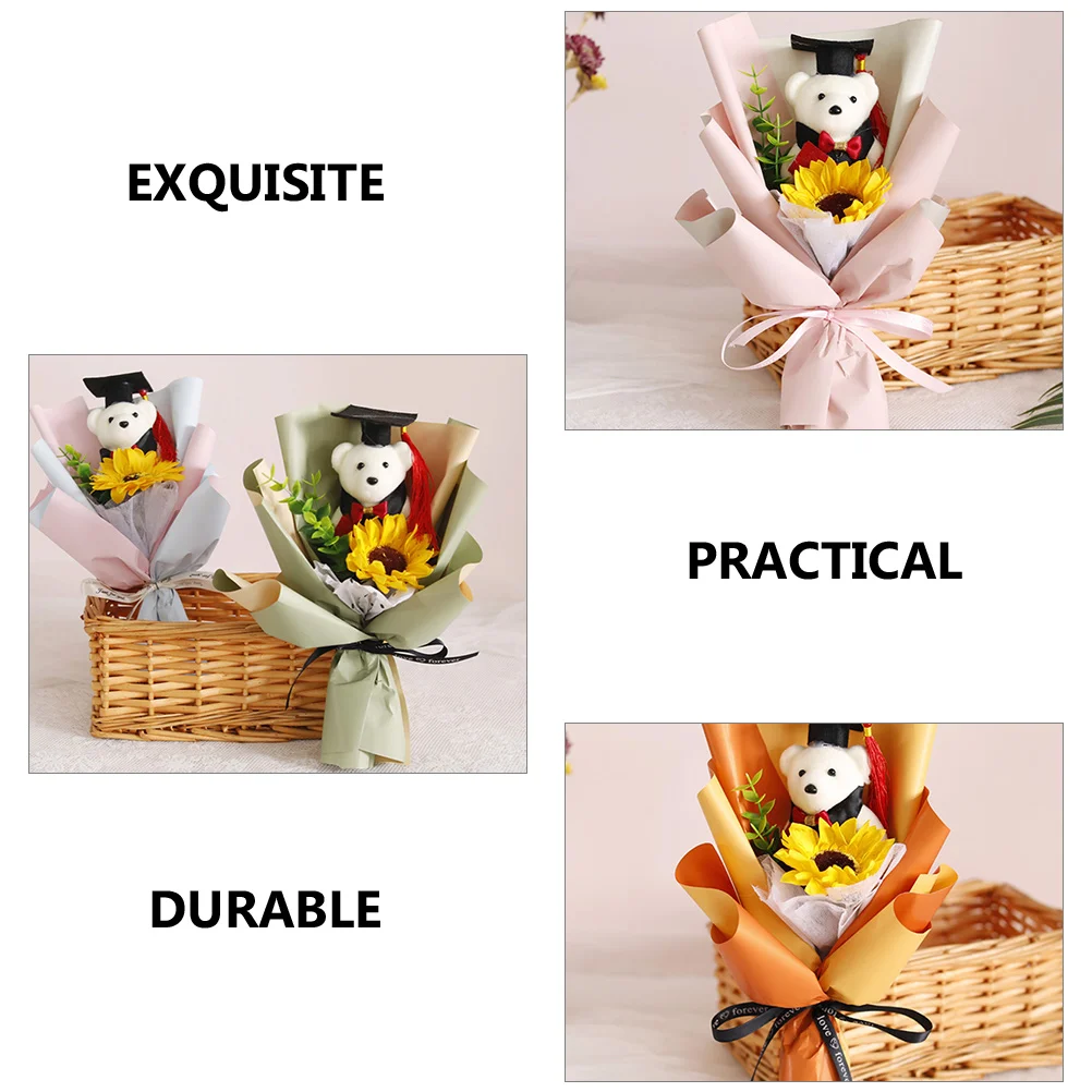 20 Pcs Graduation Dr Bear Animals Gifts Key Bears Class of 2023 Stuffed Flower Bouquet Foam Decorations