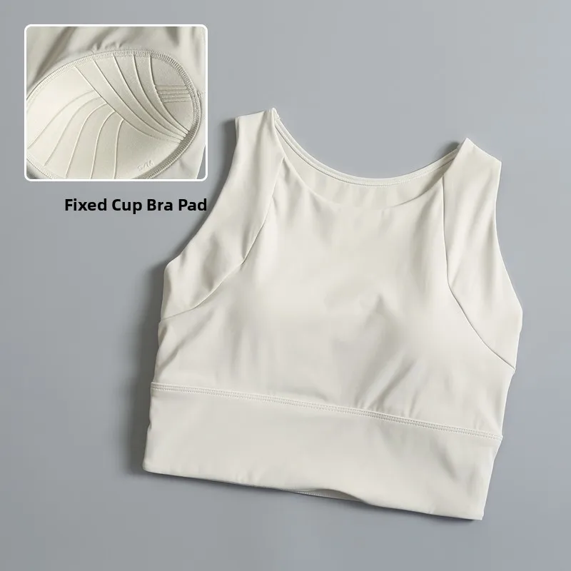 Women's Sports Bra Fitness Yoga Vest One-Piece Cup Running Outerwear Shock Absorption No Sagging Professional Training
