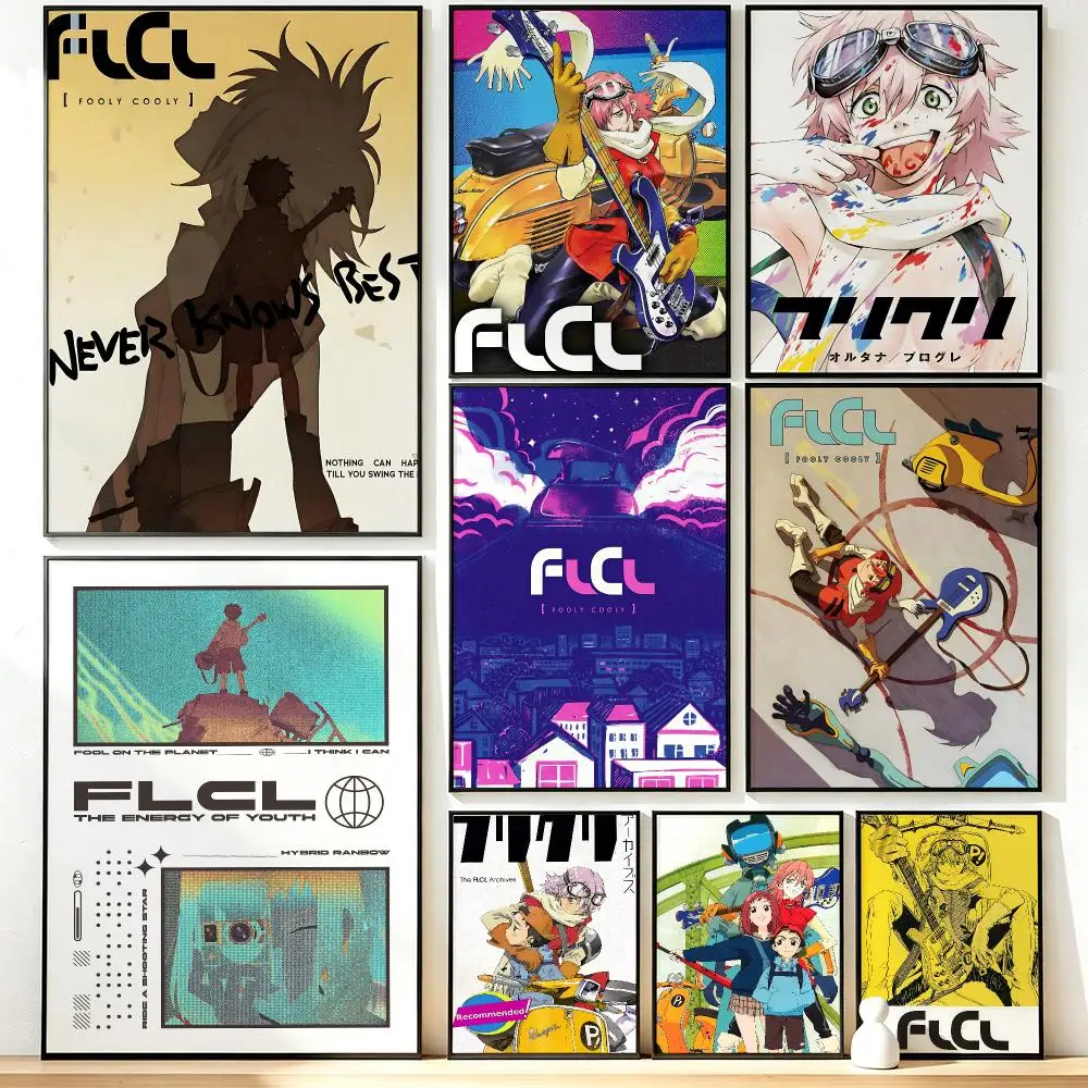 Modernes, ästhetisches Wandkunst-Poster, Anime-FLCL-Poster für Büro, Heimdekoration, großes Wandbild für den Innenbereich.