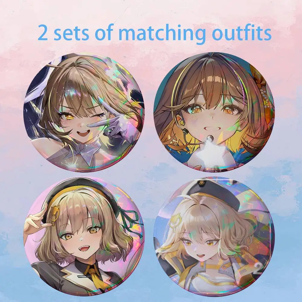 N-Nikki A-Anis HD Print Round Lapel Pins Pretty Derby 2 piece set Round Display Brooches Brooch Badges