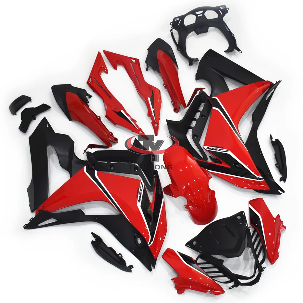 Motorcycle Full Fairing Kit For Honda CBR650F 2017-2019 CBR650 F 650F Bright red black floral lines Bodywork Cowling