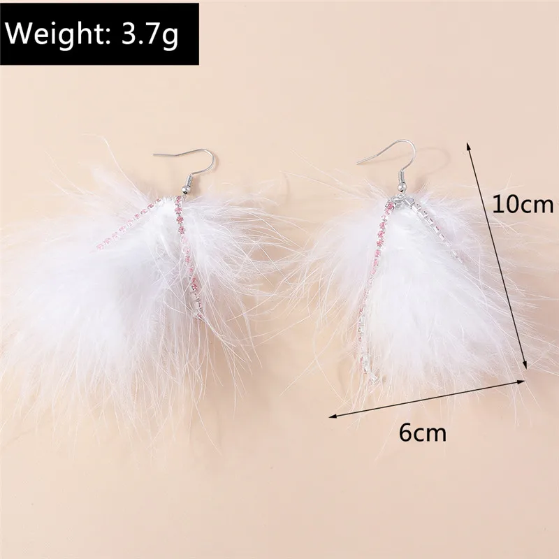 Aihua moderne große Feder Quaste Ohrringe für Frauen Vintage lange übertriebene Zigeuner Feder Ohrringe Party Schmuck Accessoire – Detail 19