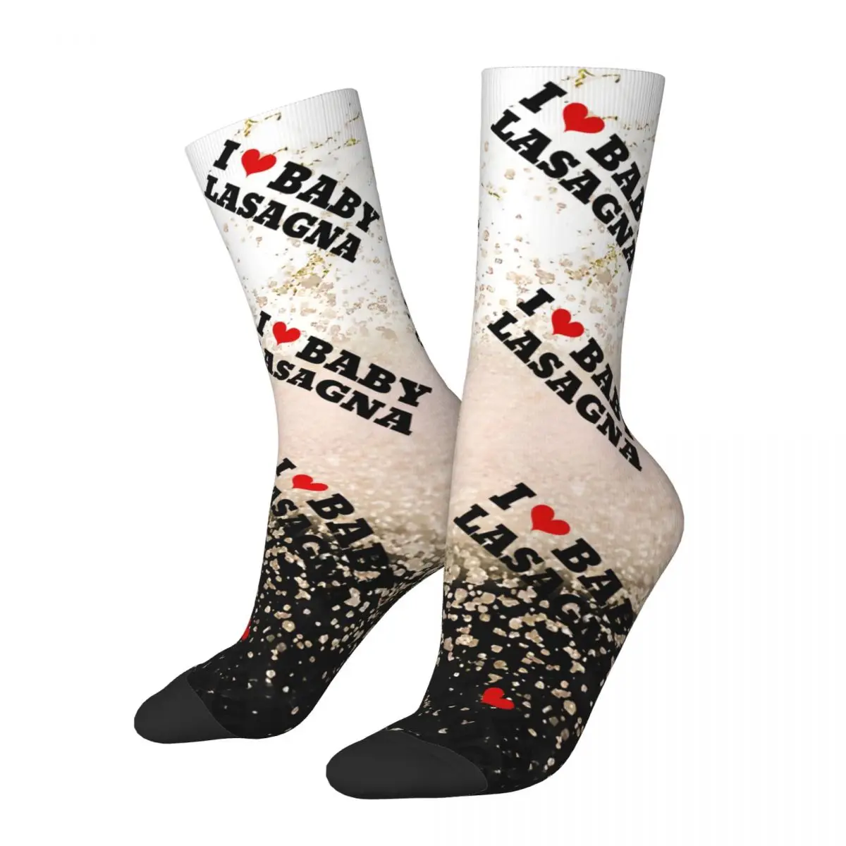 I Love Rock-Calcetines Retro Harajuku para hombre, calcetín de bebé lasaña, estilo callejero, patrón novedoso