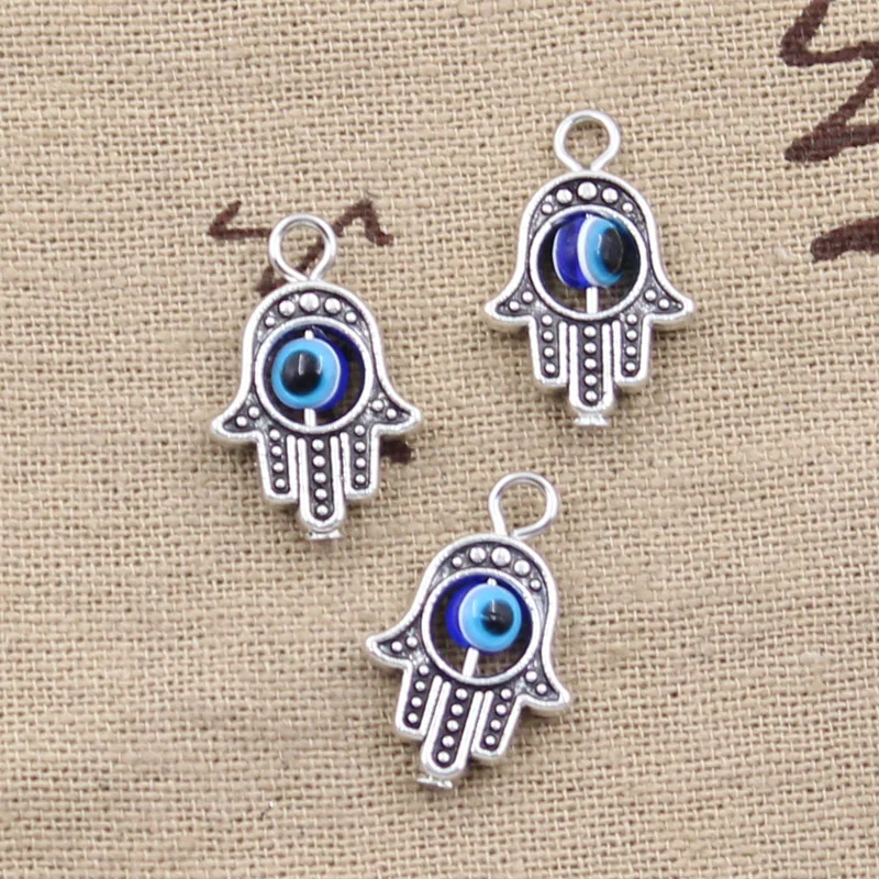 8pcs Charms Hand Scrollable Devil Eye 20x12mm Antique Making Pendant fit,Vintage Tibetan Silver color,DIY Handmade Jewelry - Detail 1