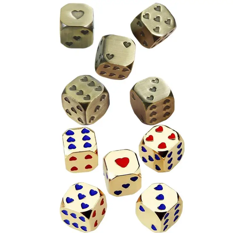 5pcs Six Sided Dice Unique Heart Pattern Board Game Portable Table Playing Games For Drinking Entertainment Dice