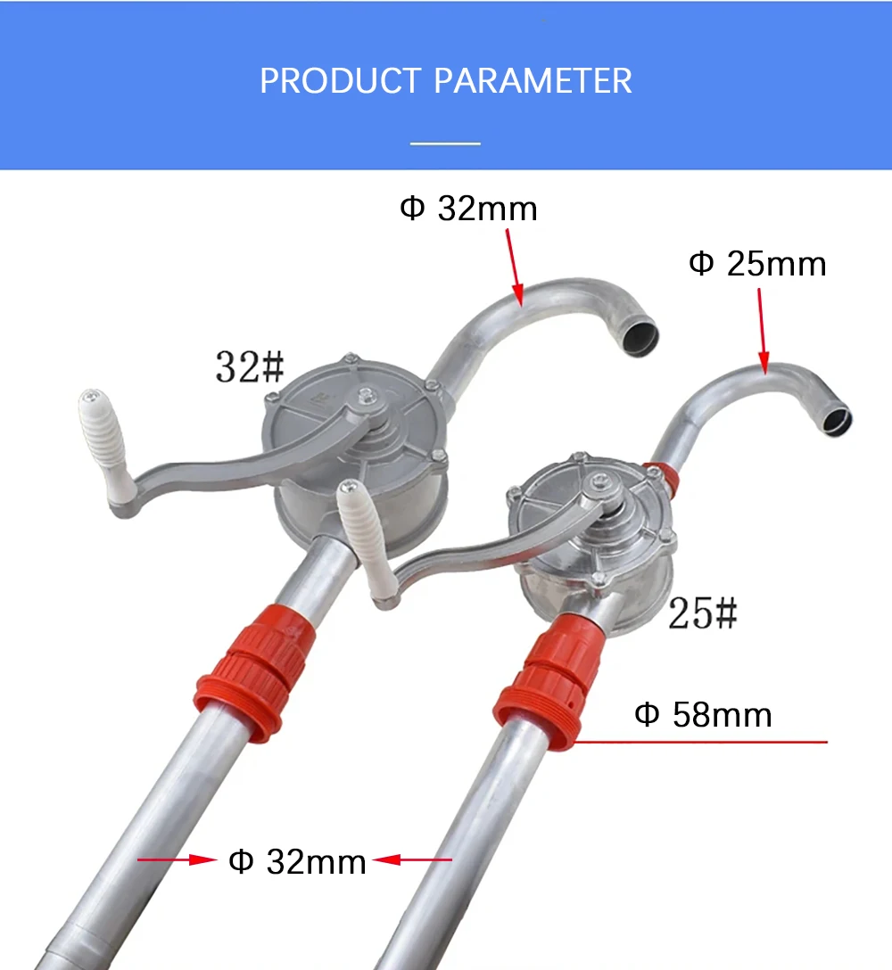 Manuelle Diesel-Kraftstoffpumpe Handbetriebene Petroleumpumpe für 200L Ölfass Auto LKW Schwer- und Leichtöl Extraktions- und Transferwerkzeug – Detail 5