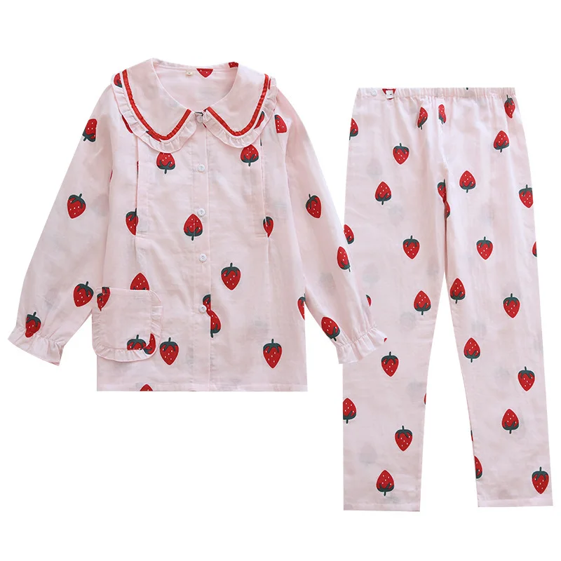 2026 Thin Cotton Gauze Confinement Clothes Maternity Breastfeeding Clothes Plus Fat Large Size 95kg Postpartum Breastfeeding Set
