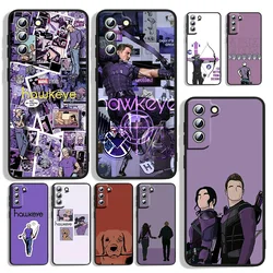 Marvel Hawkeye Phone Case For Samsung Galaxy S22 S21 S20 FE Ultra S10e S10 S9 S8 S7 Lite Plus Edge Black Funda Cover Coque