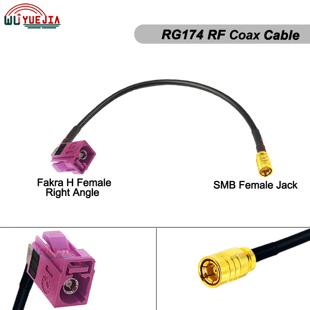 RG-174 SMB أنثى جاك إلى فقرا ABCDEFGHIKZ أنثى الزاوية اليمنى موصل RF كابل محوري هوائي تمديد البلوز 0.1 ~ 10 متر