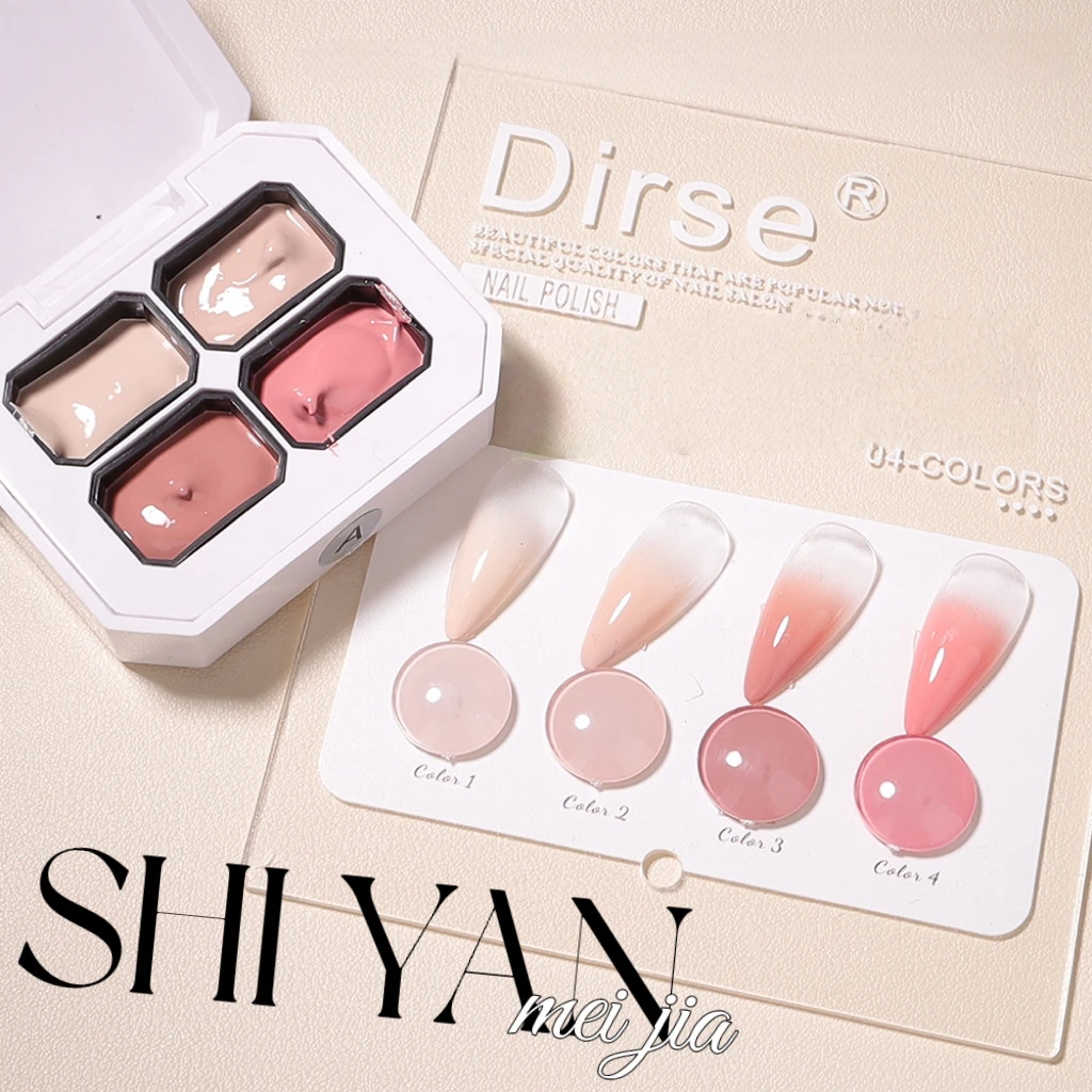 สีทาเล็บเจลแบบติดทนนาน 4/9 สี เจลสีพื้น เจลไล่สี เจลสำหรับทำเล็บ DIY กึ่งถาวร ลอกออกได้ด้วยน้ำยาล้างเล็บ ใช้กับหลอด UV/LED