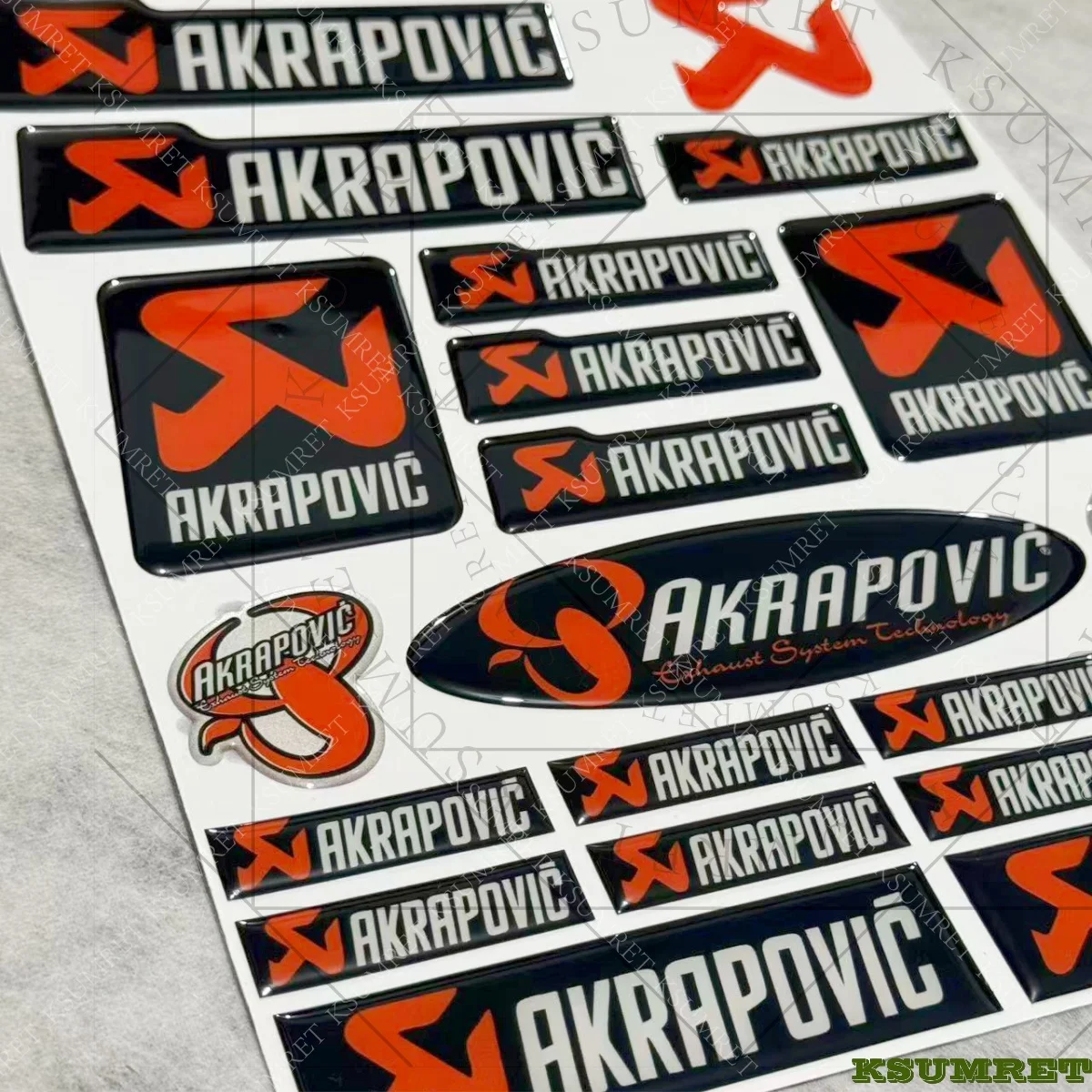 For 3D Akrapovic Exhaust Motorcycle Stickers Emblme Drip Glue Decals Waterproof