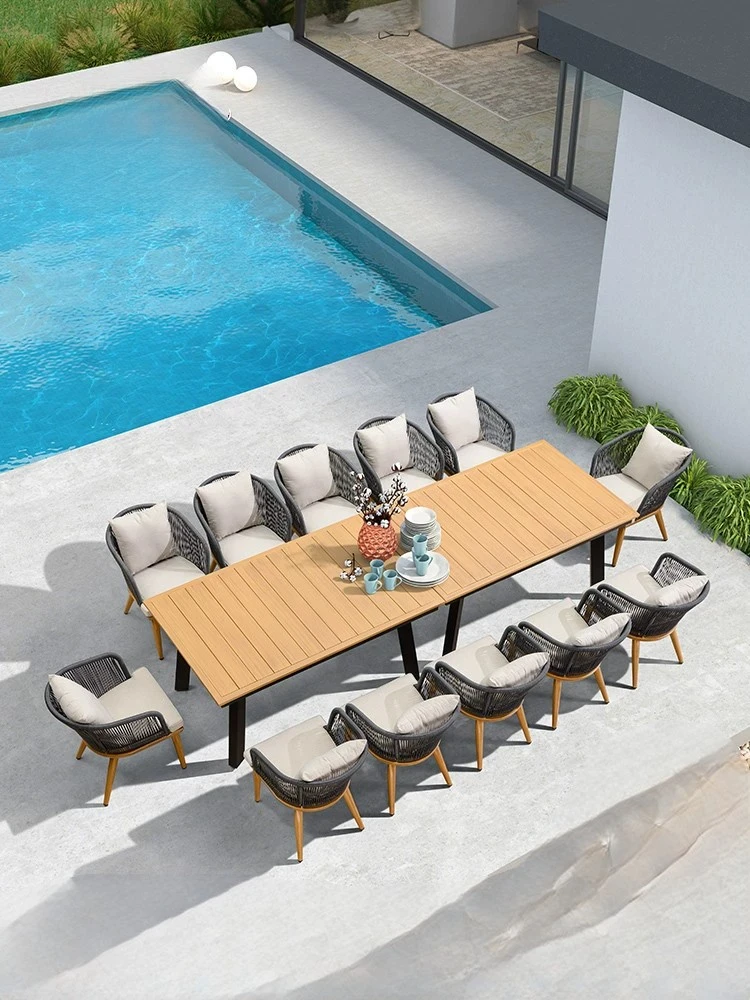 

Terrace table and chair Garden casual dining table garden open-air chair sunroom outdoor balcony casual table and chair