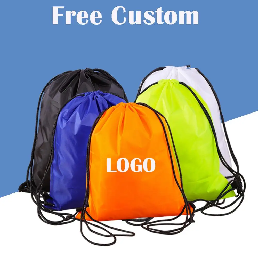 Free Customize The Image / Logo / Name on The Drawstring Bag Women Men Causal Backpack Travel Bags Sports bag