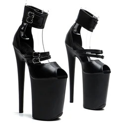 Leecabe 23CM / 9 pollici opaco PU superiore open toe piattaforma di moda sandali con tacco alto scarpe da Pole Dance