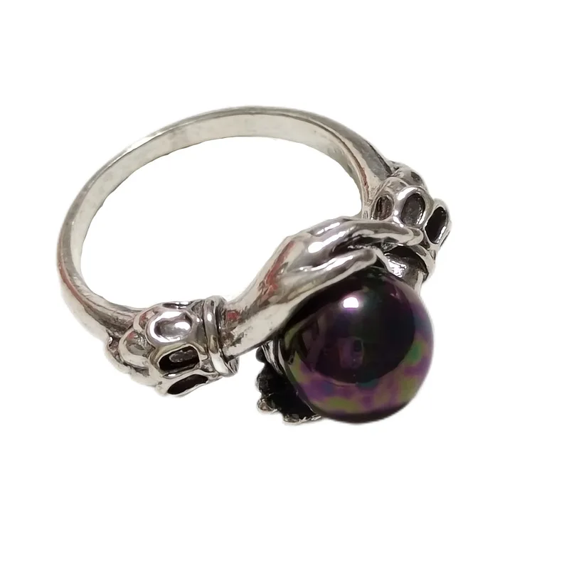 Chawei Nieuwe Mode Gothic Magic Handbal Stijl Drie Ringen Voor Vrouw Sieraden Europese En Amerikaanse Ring Trouwfeest Sexy