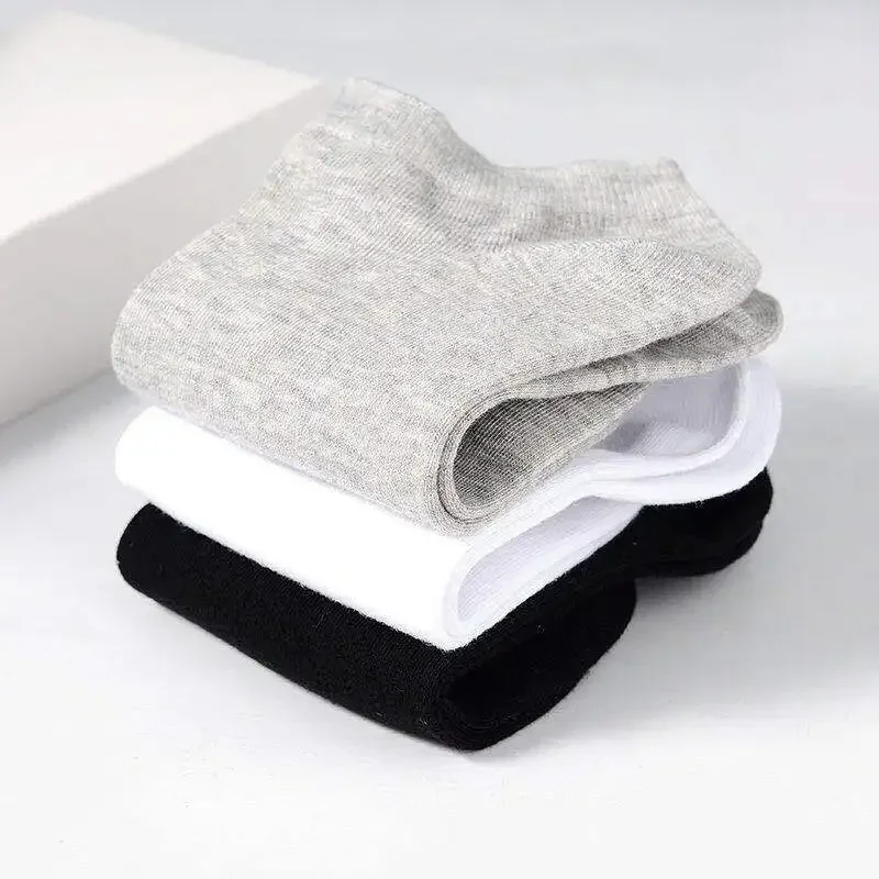 10 Pairs And 5 Pairs Women Socks Breathable Sports socks Solid Color Boat socks Comfortable Cotton Ankle Socks White Black