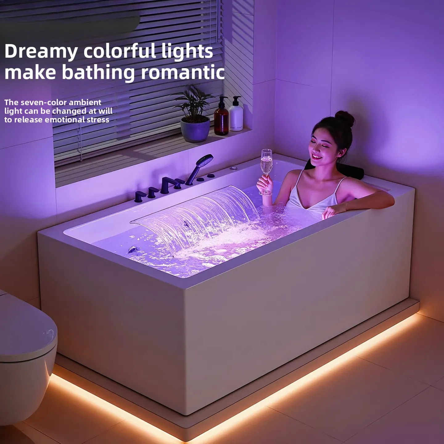 Japanese Style Deep Soaking Bathtub Small Apartment Acrylic Freestanding Integrated Massage Constant Temperature Bathtub