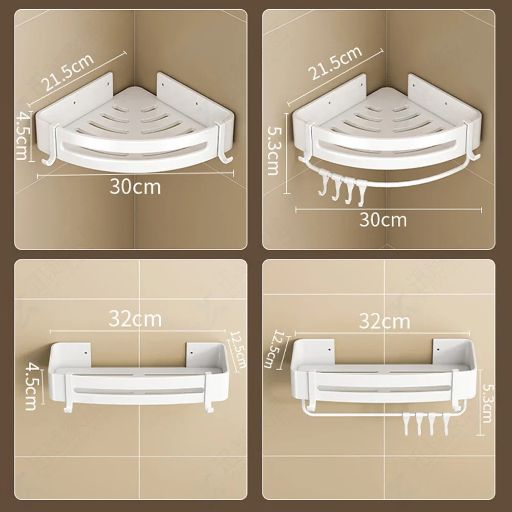 Prateleira do banheiro de alumínio branco suporte triangular chuveiro shampoo cosméticos parede toalete canto rack armazenamento organizador acessórios