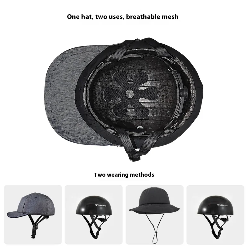 MOON Bike/Skate Helmets - Ultra-Light Cowboy Hat Design, Windproof & City Riders view 4