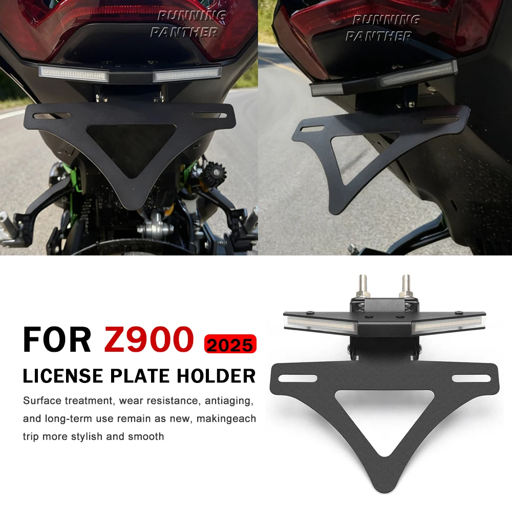 

New Motorcycle accessories CNC Aluminum integrated license plate holder turn signal short tail FOR Kawasaki Z900 z 900 2025