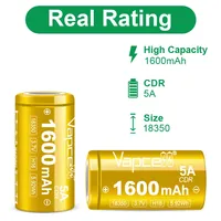 Original Vapcell H16 INR 18350 1600mah 5A 3.7V Li-ion Battery 18350 Highest Capacity Rechargable Cell for Power Toys