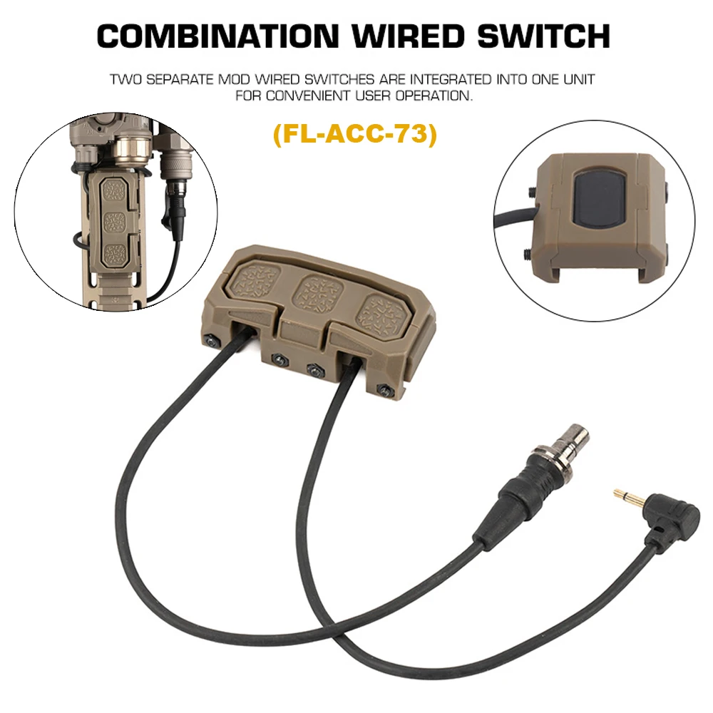 Tactical Airsoft Light Pressure Switch Adapter for MOD Single/Double/Three Remote In-Line Button Switch Multi-purpose Accessory