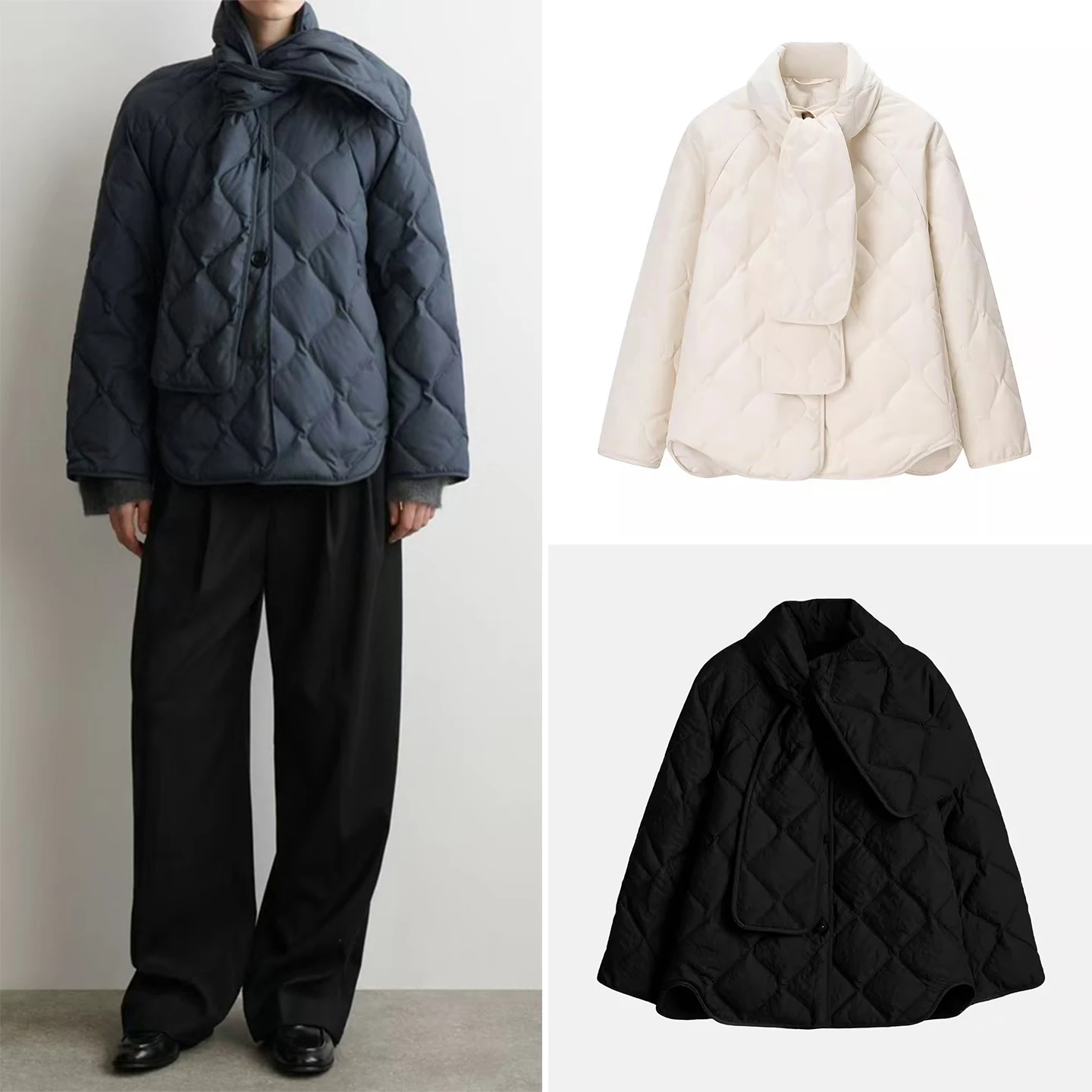 

Женский шарф High nce Sensation Jaet Z, свободный крой, длинный све, на молнии с капюшоном, чистый цвет, 2022, осень 202, осень