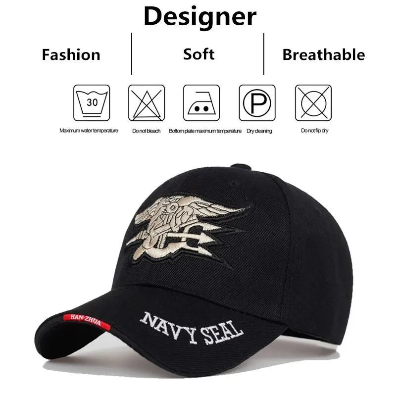 Unisex Seal Assault Team Embroidery Baseball Caps Spring and Autumn Outdoor Adjustable Casual Hats Sunscreen Hat