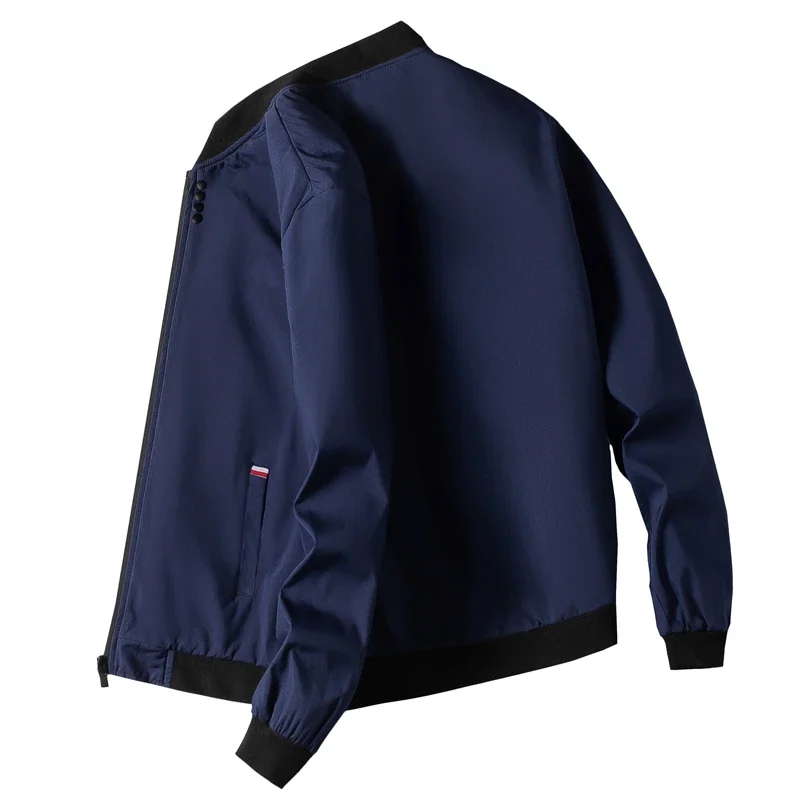 Chaqueta de M-4XL para hombre, uniforme de béisbol fino de manga larga, chaqueta de ciclismo a prueba de viento, chaqueta informal con cremallera