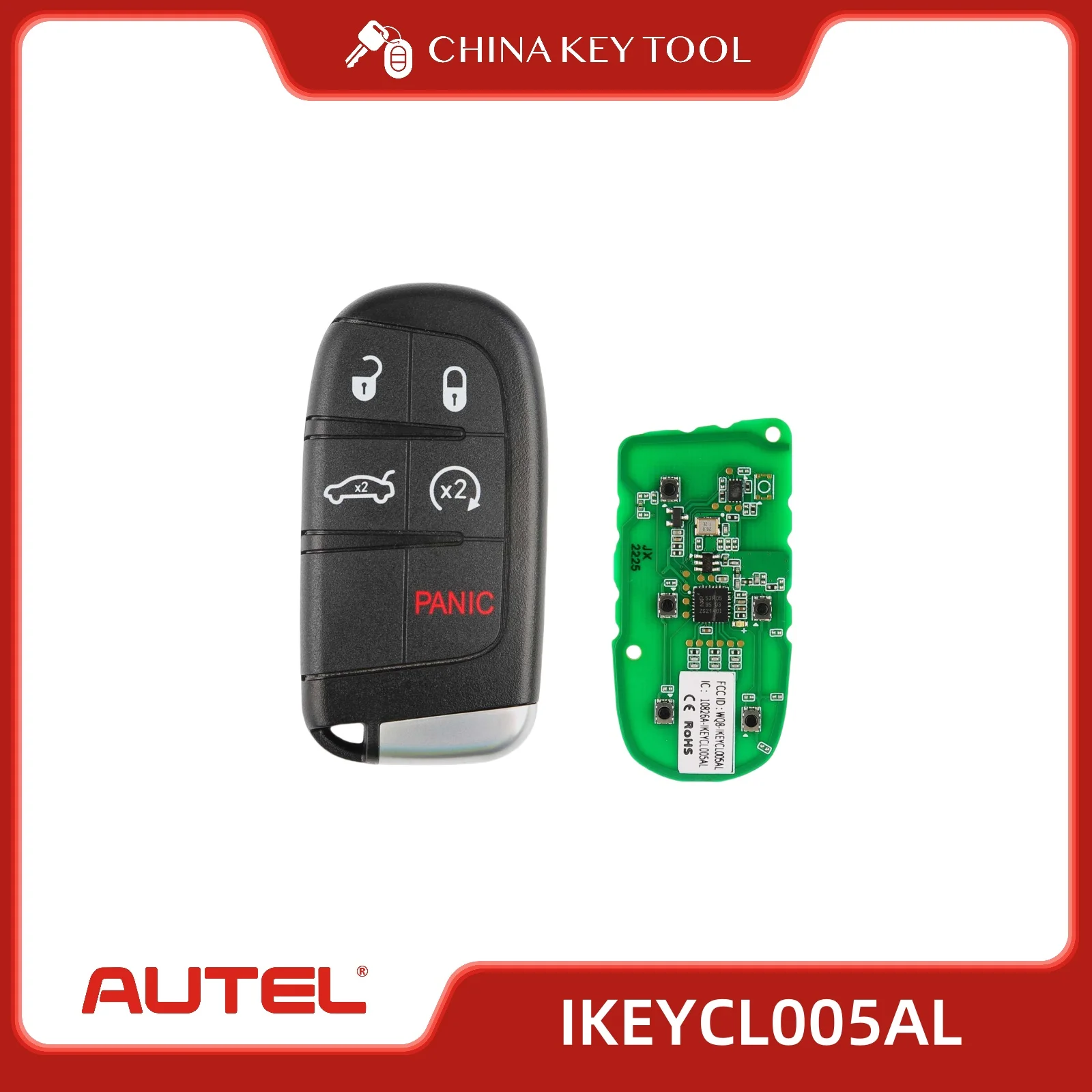 

1PCS Autel IKEYCL005AL CL005AL Universal Remote Smart Key 5 Buttons For Chrysler Autel Smart Key For KM100 IM508 IM608 KM100E