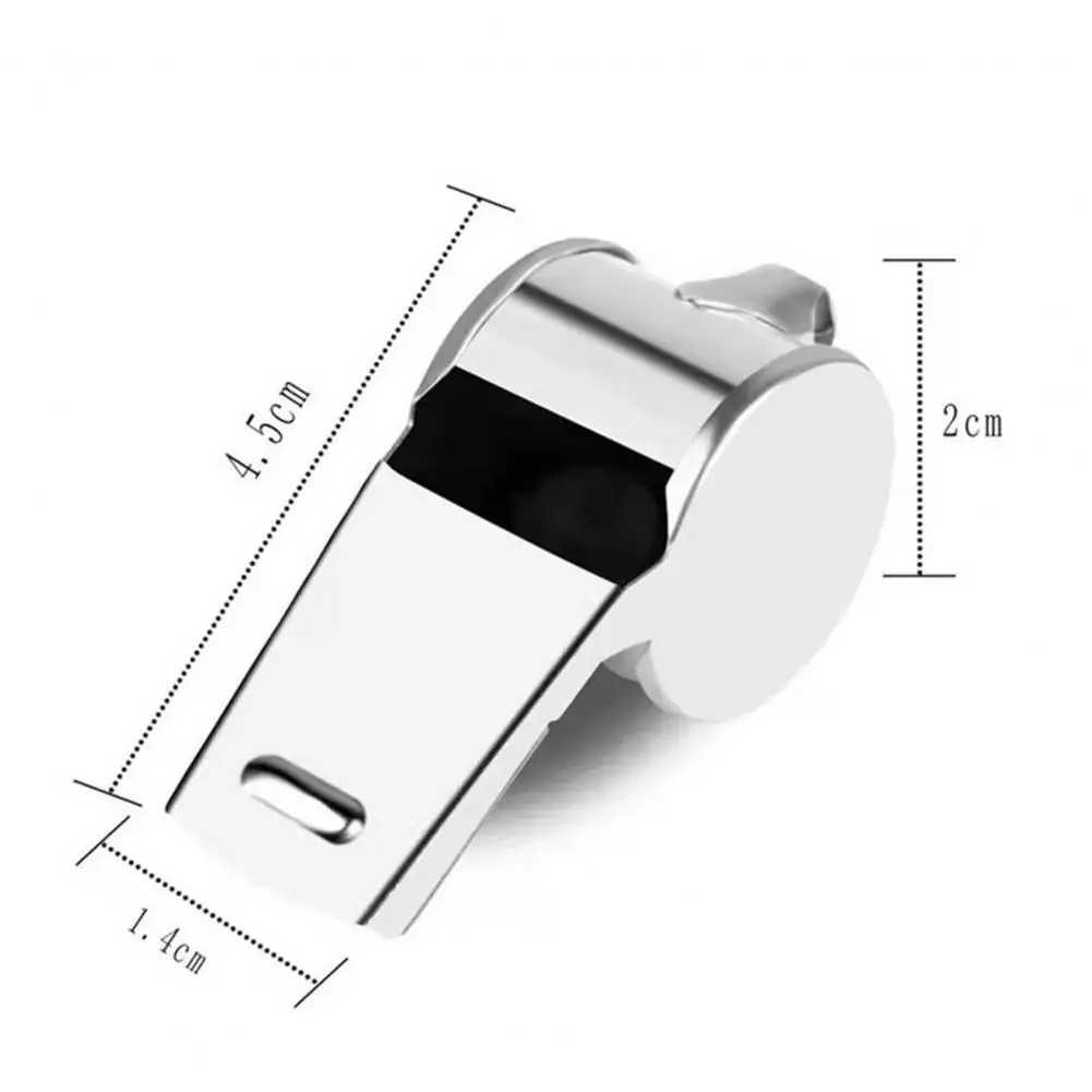 Silbatos De Árbitro De acero inoxidable con cordón, 2 piezas, pulido, sonido fuerte y nítido, para fútbol, baloncesto, deportes