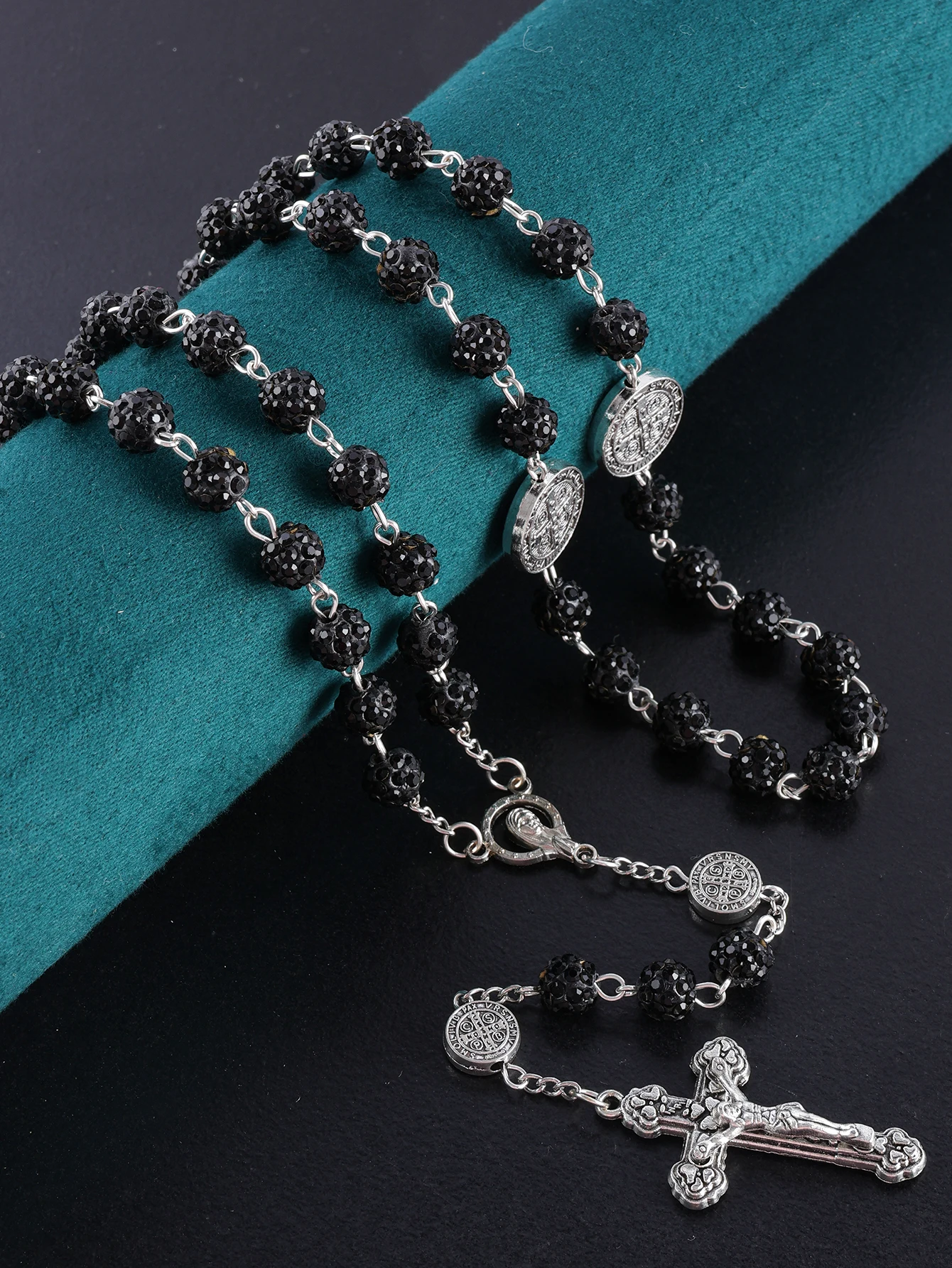 1 Stück Retro Religiöser Persönlichkeits-Rosenkranz für Männer und Frauen, Klassisch Mehrfarbig Handgefertigt Hochwertig 8mm Rosenkranz-Halskette Schmuckgeschenk – Detail 5