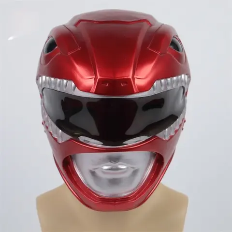 Disponibile Halloween Power Rangers Casco Supereroe Team Red Warrior Maschera Cosplay Accessori Costume per bambini adulti Regalo di Halloween