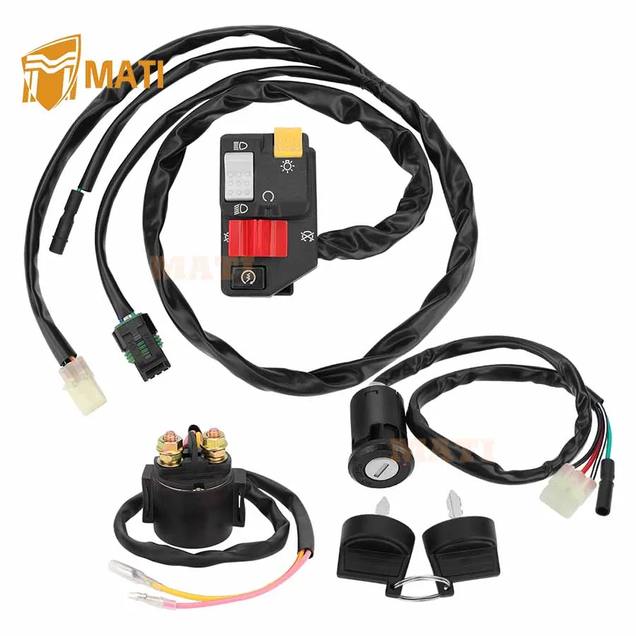 M MATI Handlebar Key Starter Relay Switch Kit for Honda TRX250EX 250EX 2001-2005 35020-HN6-003 35100-HM8-000 35850-HM8-A41