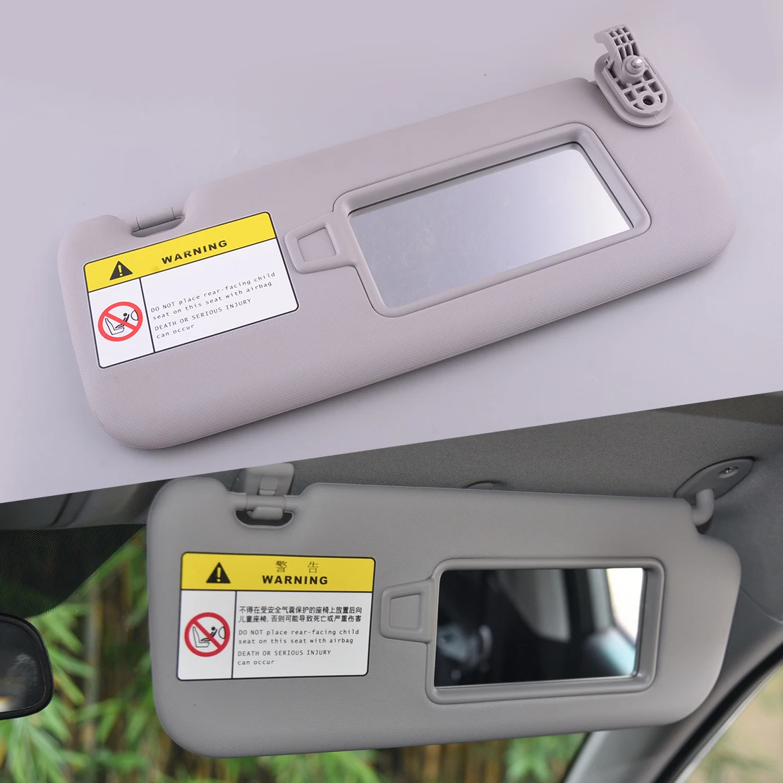 

Grey Right Passenger Side Sun Visor With Makeup Mirror Fit For Hyundai Elantra AD 2017 2018 2019